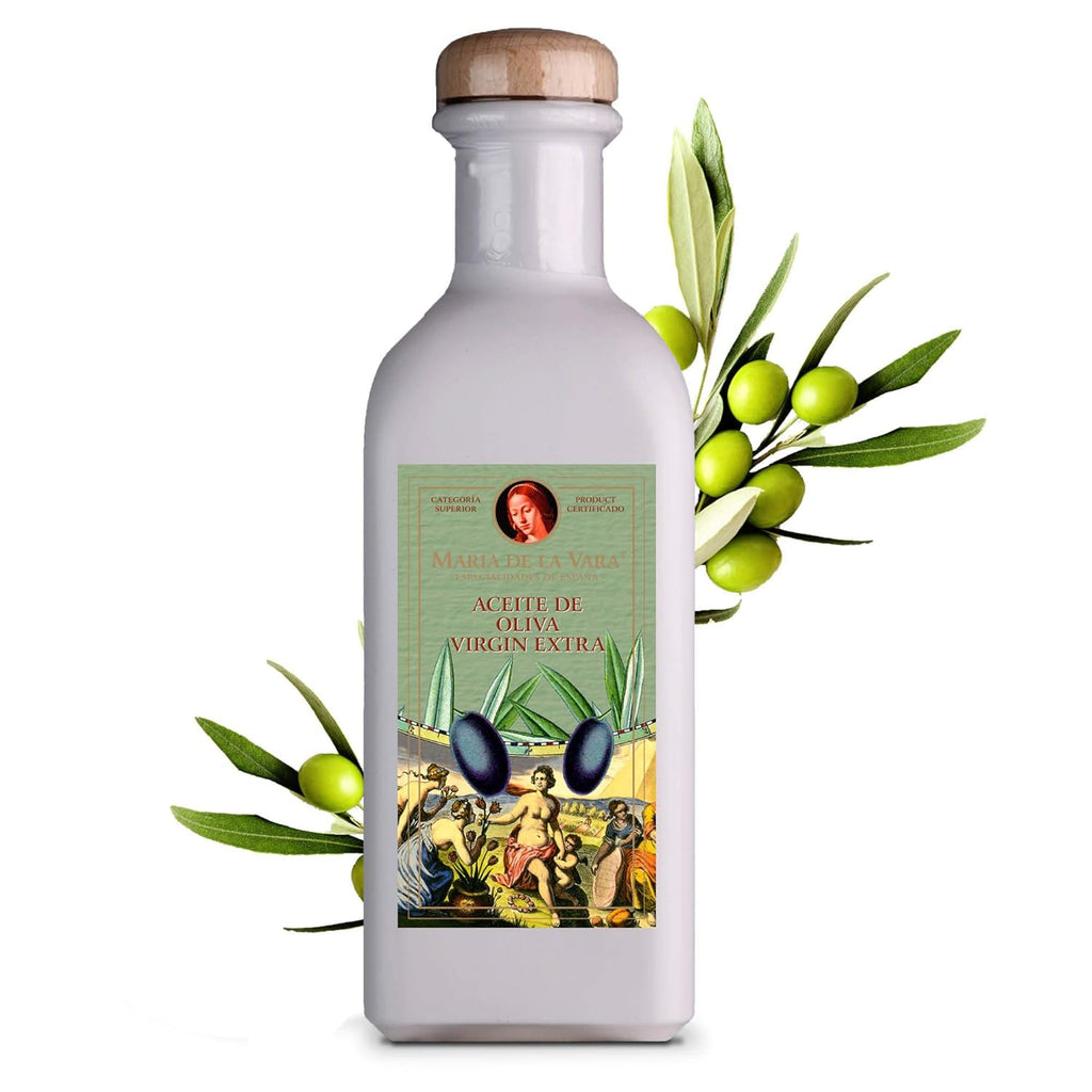 Maria de la Vara Olivenöl Virgin Extra – erste Güteklasse 500ml. I Kaltgepresstes Olivenöl zum Braten & für mediterrane Küche I Aceite de Oliva – Made in Spain