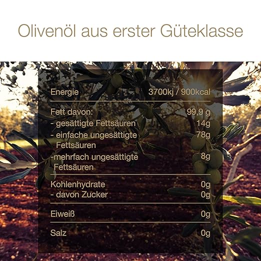 Maria de la Vara Olivenöl Virgin Extra – erste Güteklasse 500ml. I Kaltgepresstes Olivenöl zum Braten & für mediterrane Küche I Aceite de Oliva – Made in Spain